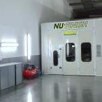 Inside NuFinish repair centre Paint booth